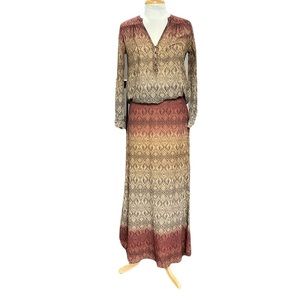 Diane von Furstenberg Gaylen Crinkle Shirt & Cody Crinkle Skirt Size 0